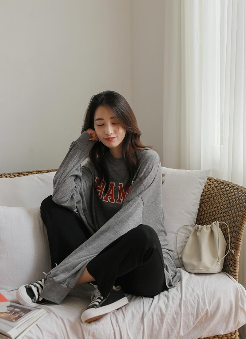 バルーンスリーブロゴロングTシャツ
