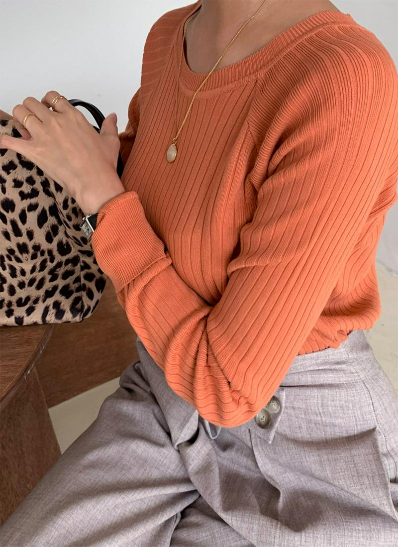 ラグランリブニット・全6色