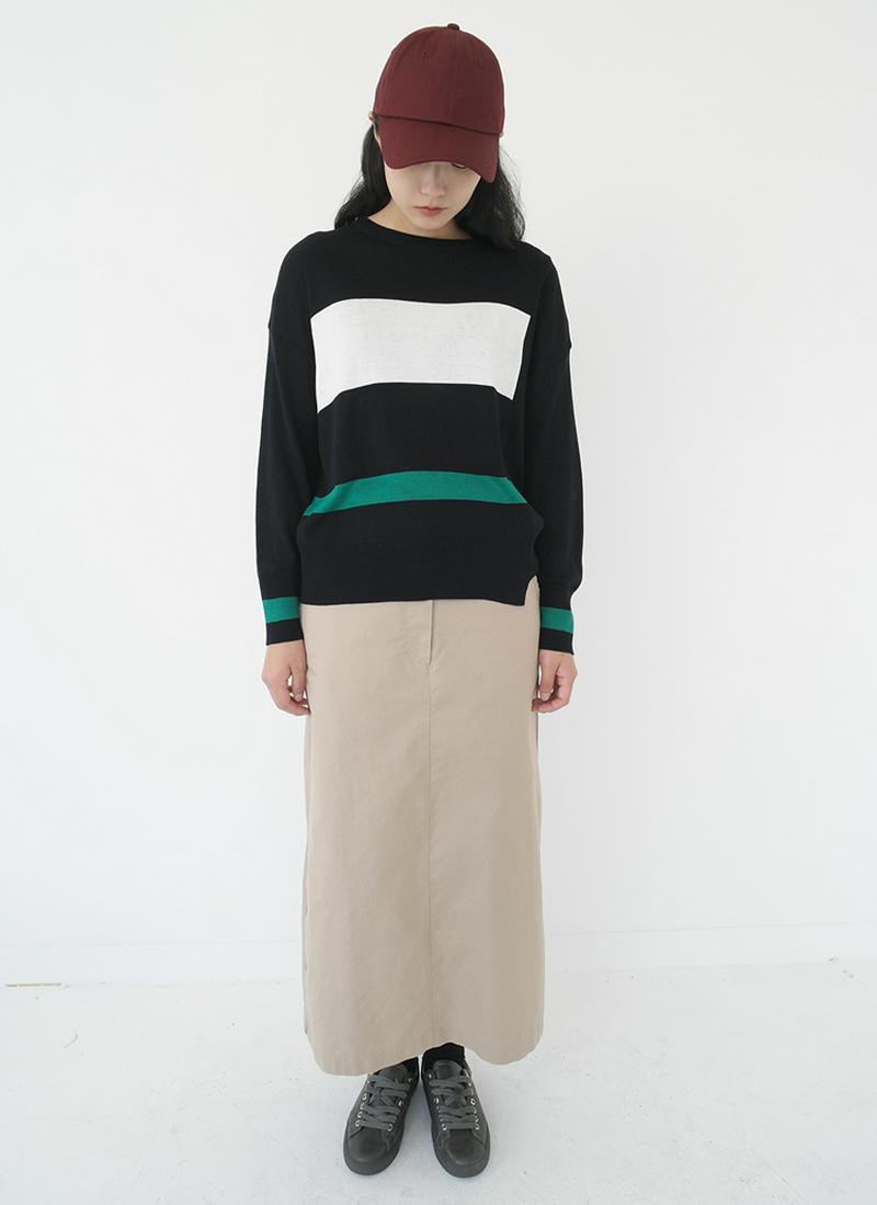 カラーブロックニット