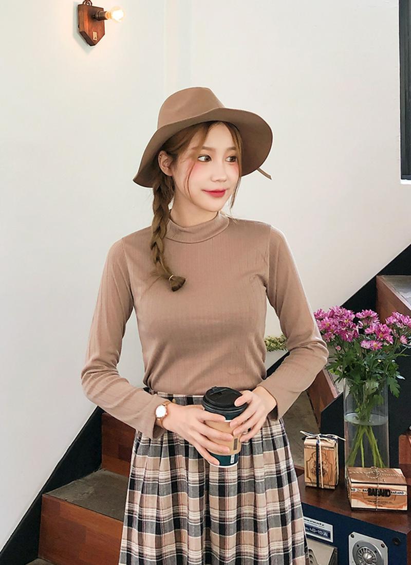 スリムモックネックTシャツ