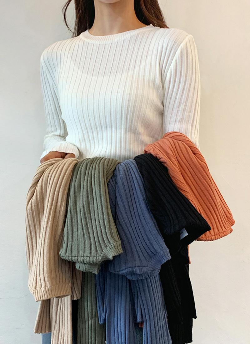 スリムリブニット・全6色