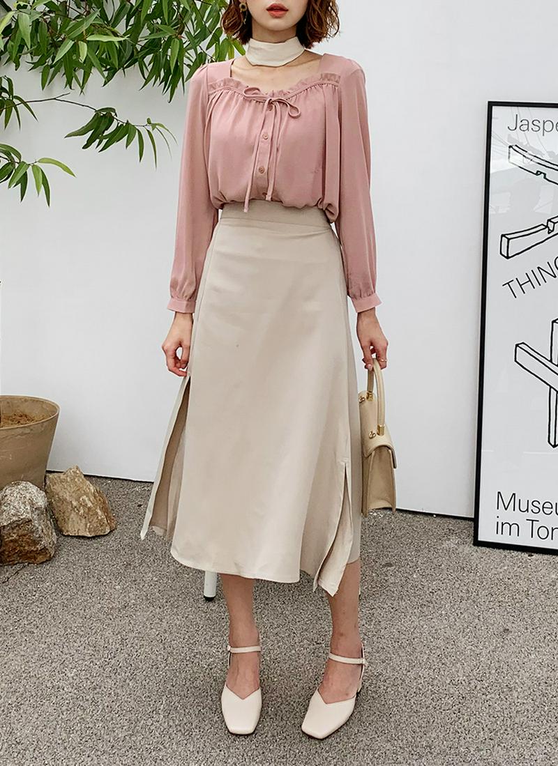 スリットAラインスカート・全2色