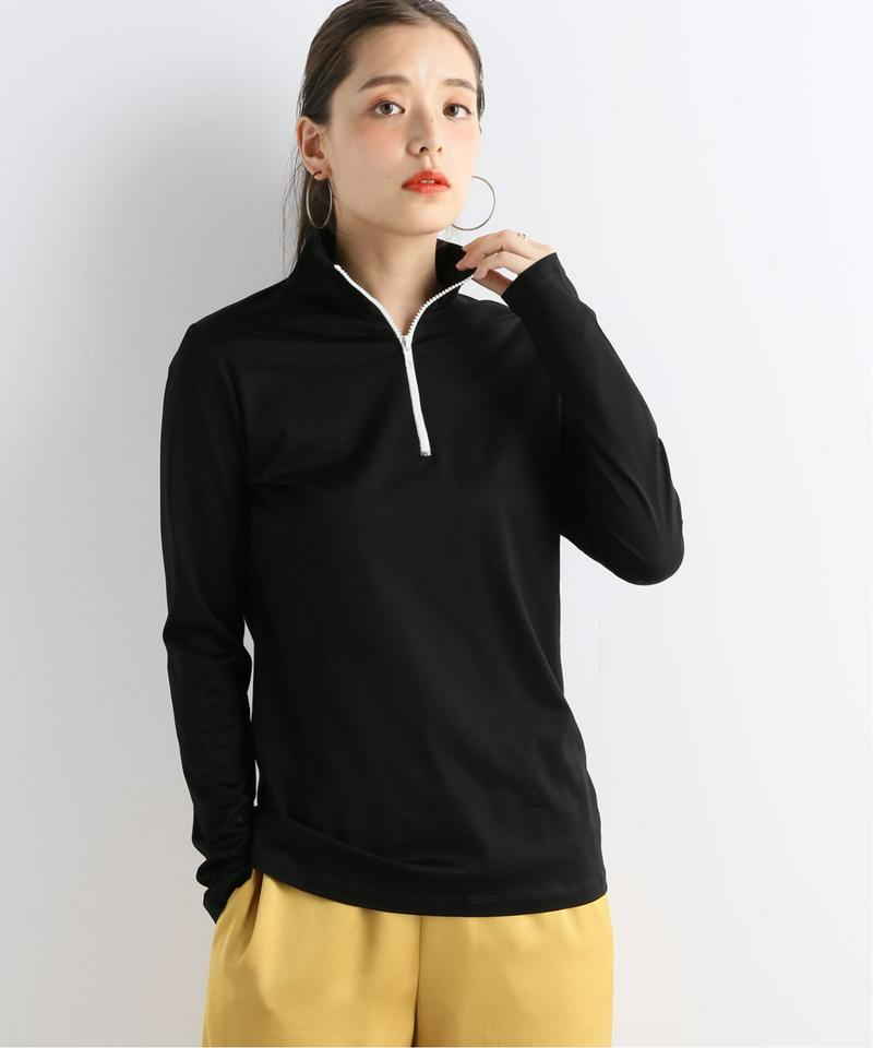 【TELA/テラ】HALF ZIP TURTLE TOP:ZIPカットソー