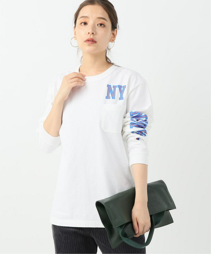 【Champion/チャンピオン】LONG SLEEVE T-SHIRT WITH POCKET：Tシャツ