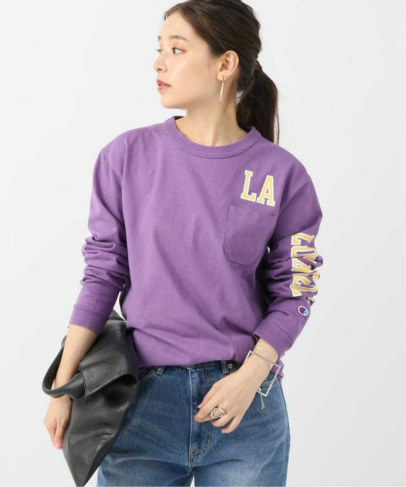 【Champion/チャンピオン】LONG SLEEVE T-SHIRT WITH POCKET：Tシャツ