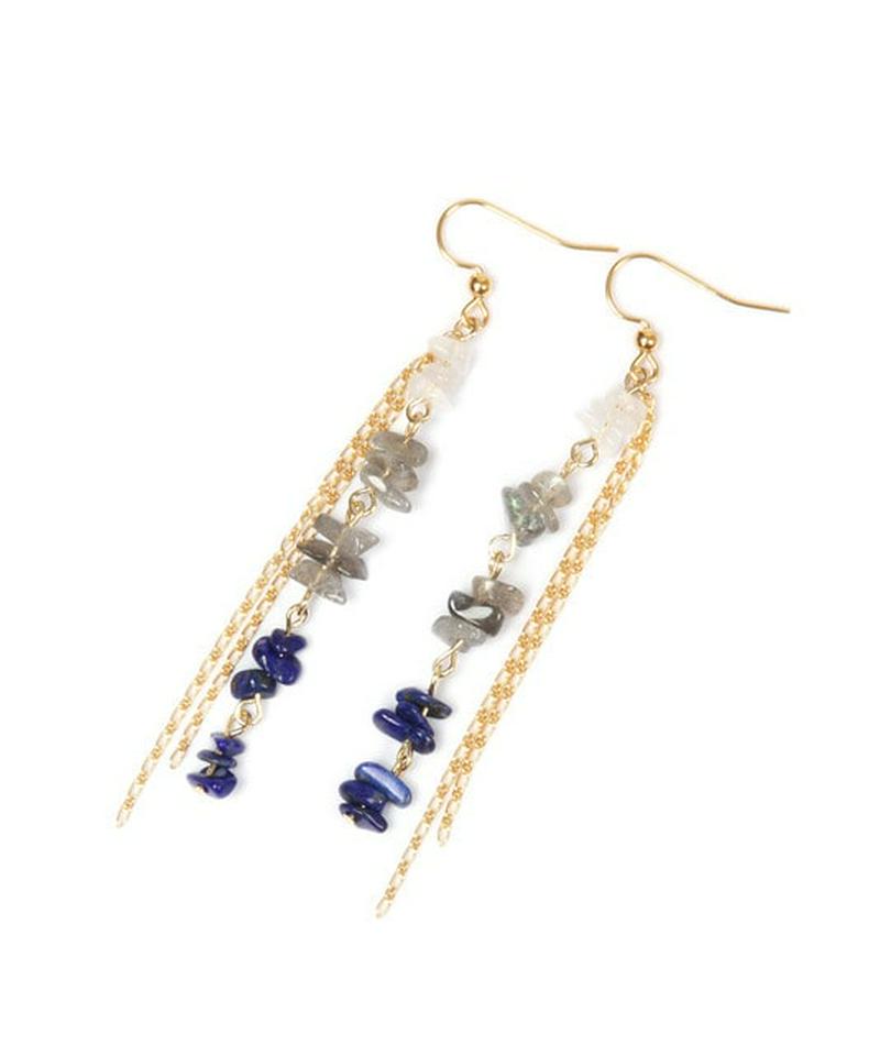 【9月誕生石】K14GF サザレラピスラズリ×ラブラドライトピアス