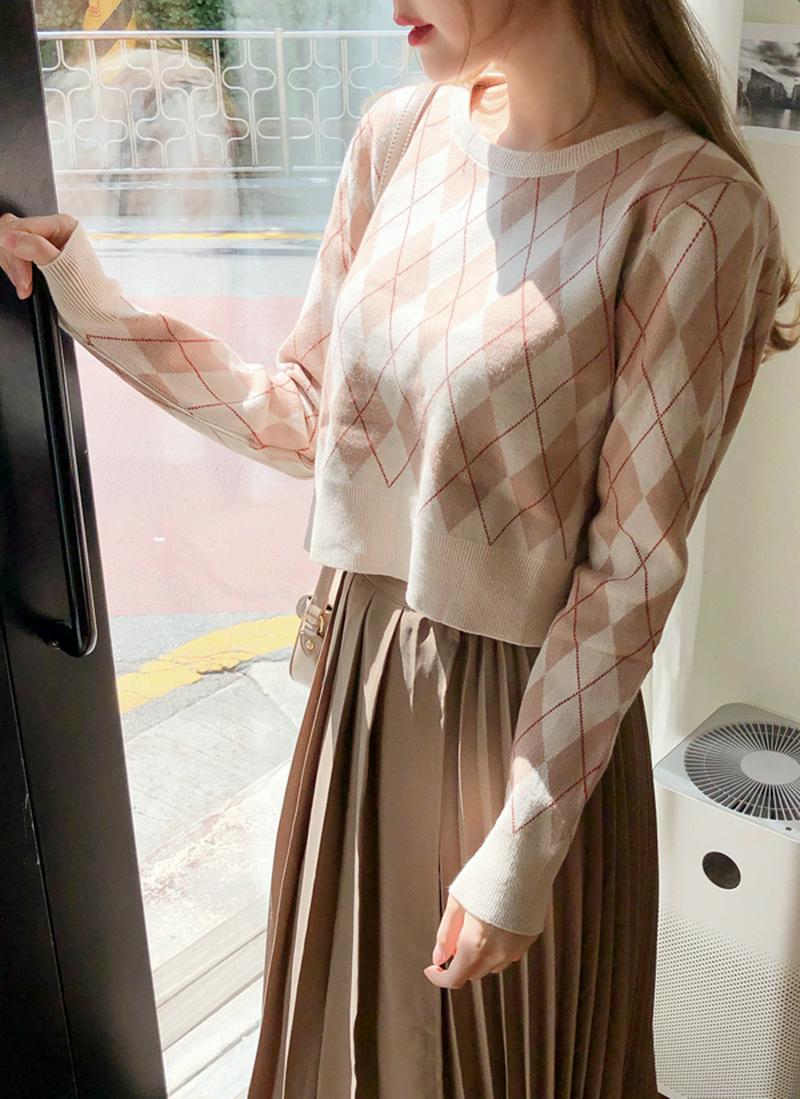 アーガイルパターンニット