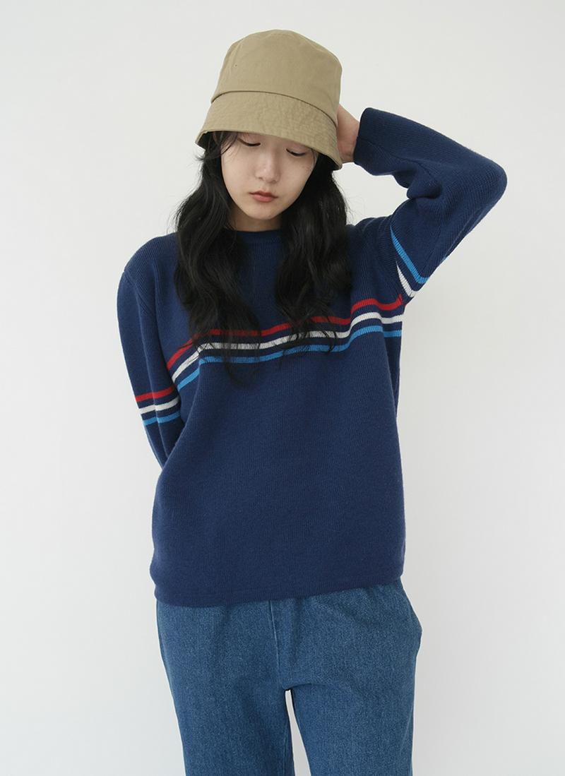 3ラインウール混ニット