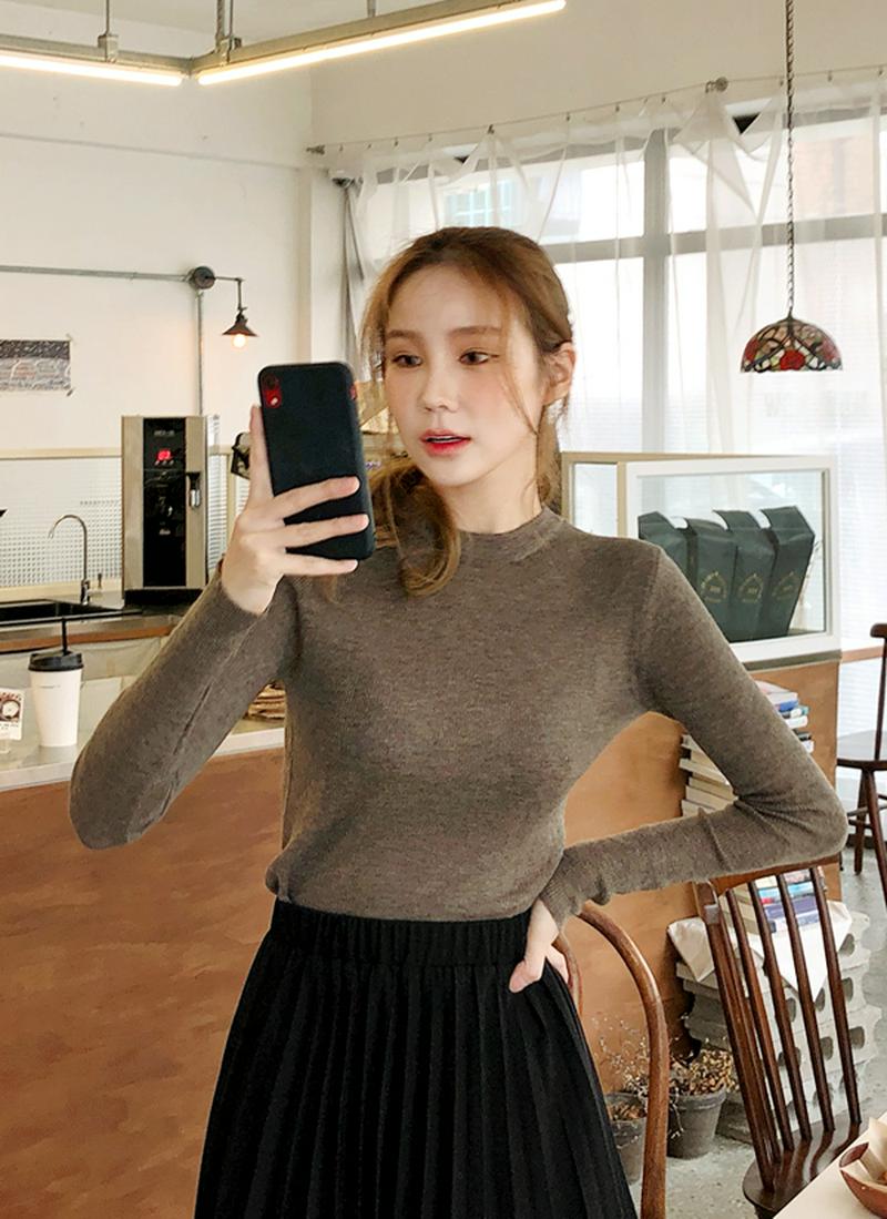 アクリル混スリムニット