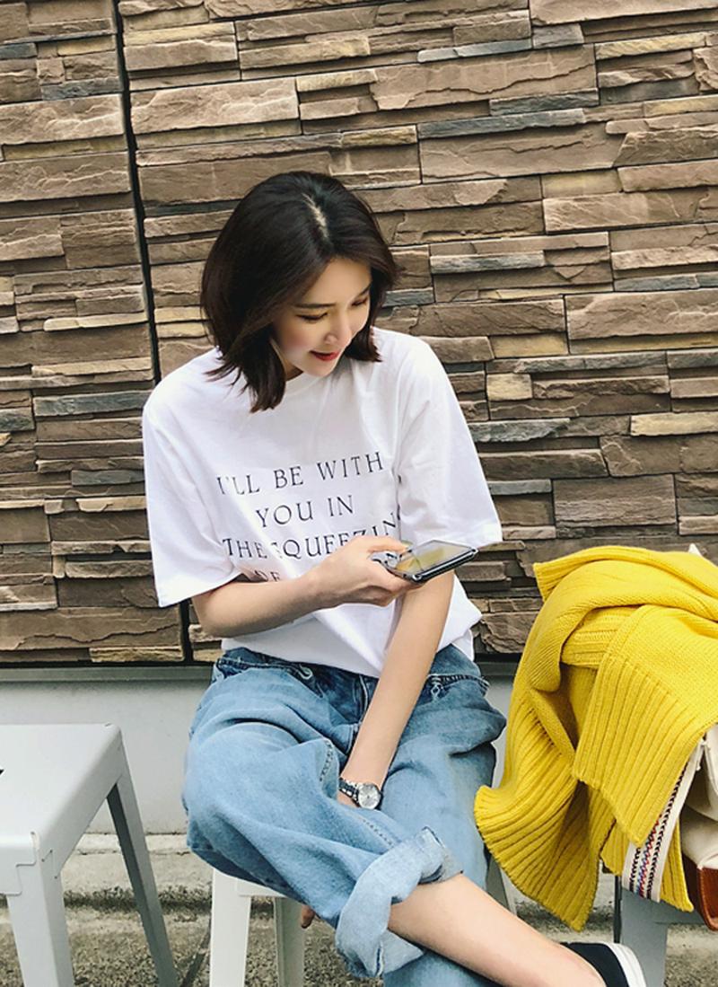 シンプルレタリング半袖Tシャツ