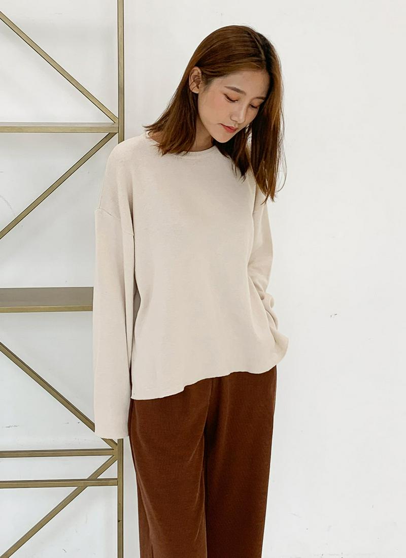 コットンニットトップス