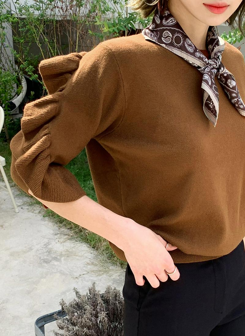 フリルスリーブニット・全5色