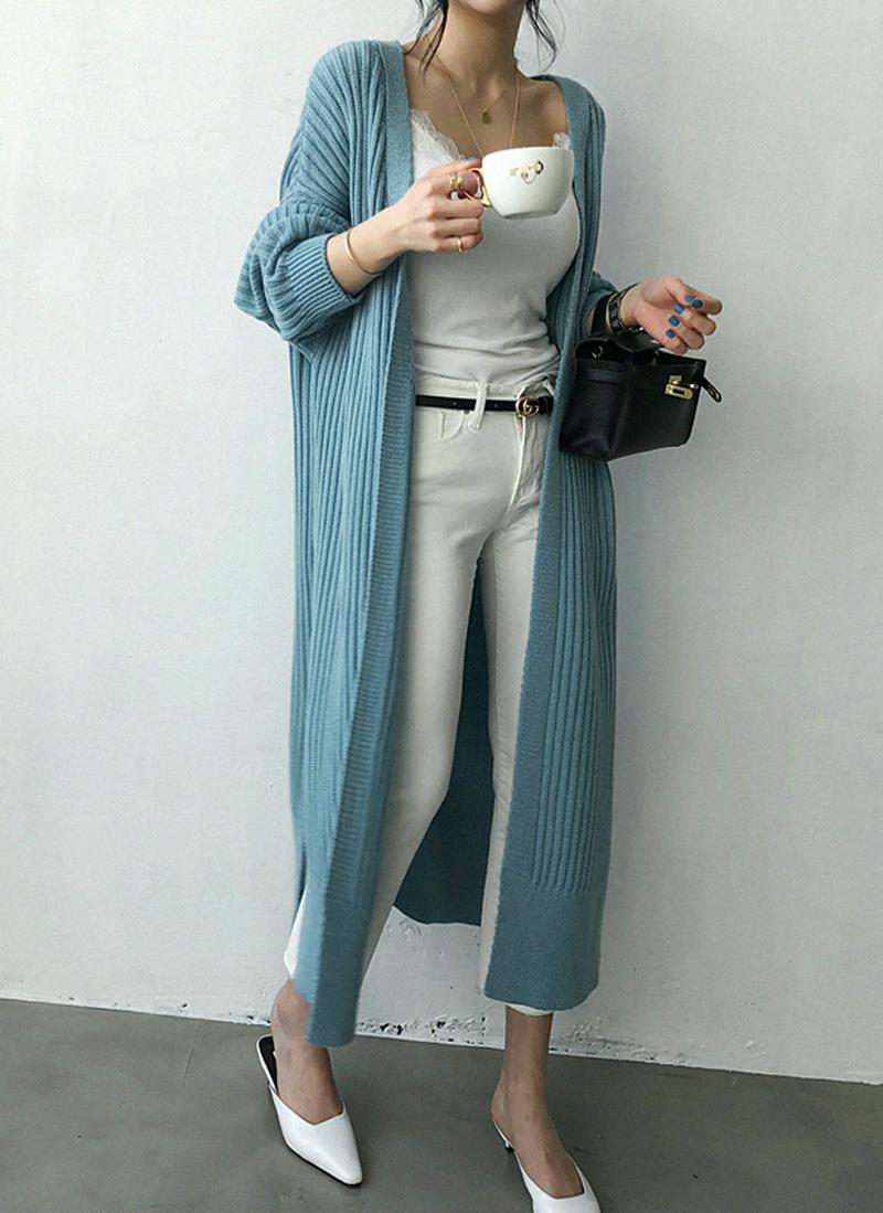 ロングニットドロップカーディガン