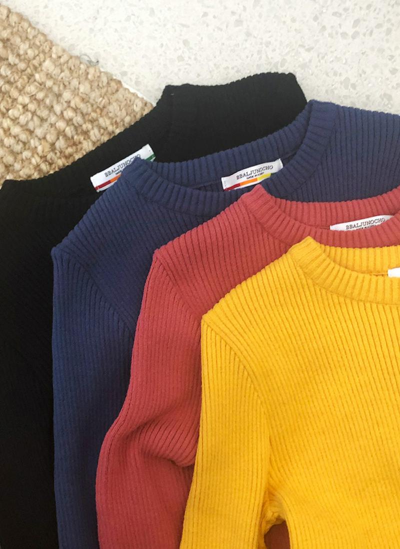 リブラウンドネックニット・全6色