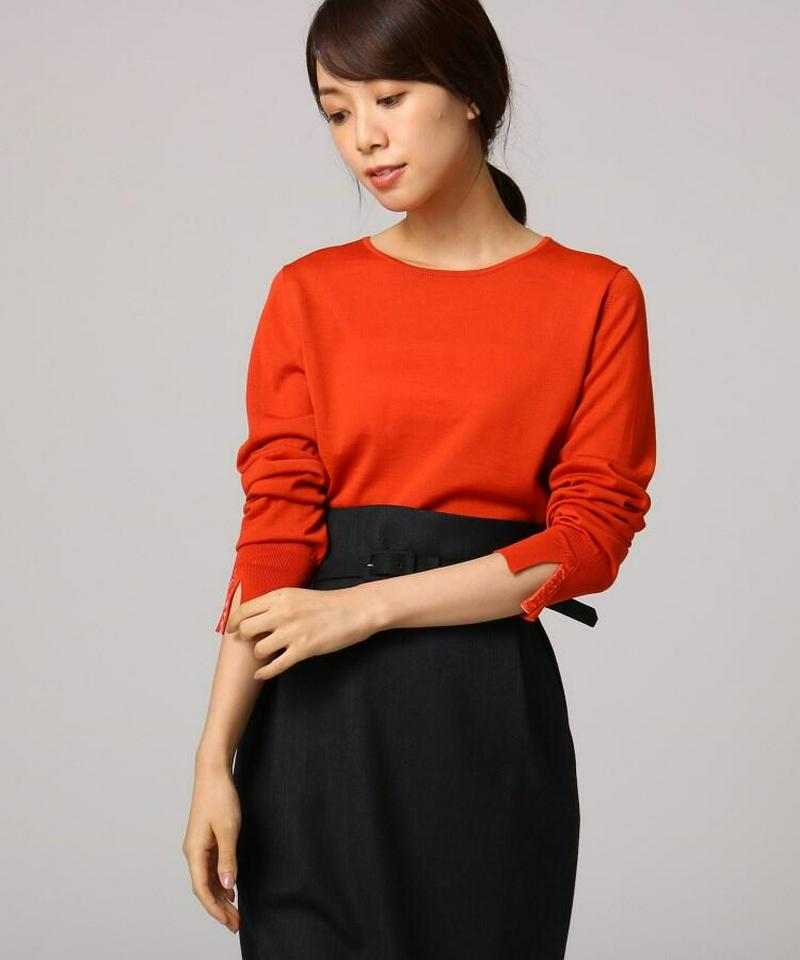 スリーブスリットウールニット