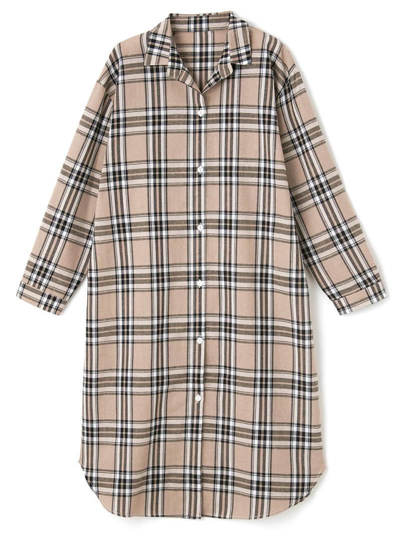 チェックロングシャツ