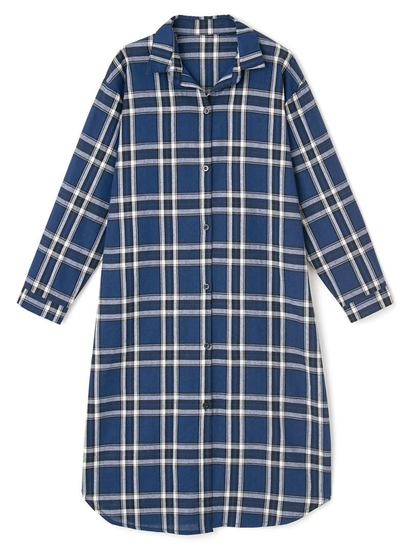 チェックロングシャツ