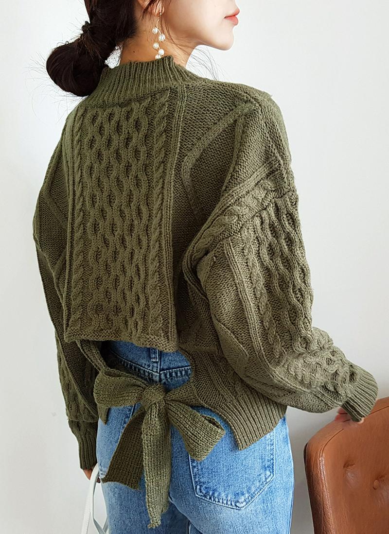 バックリボンツイストニット・全3色