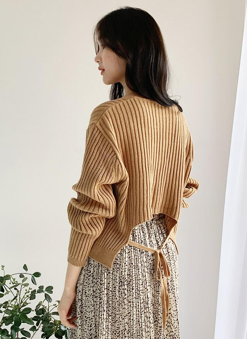 バックリボンボタンニット・全4色