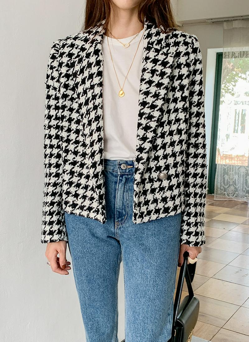ハウンドトゥースチェックジャケット