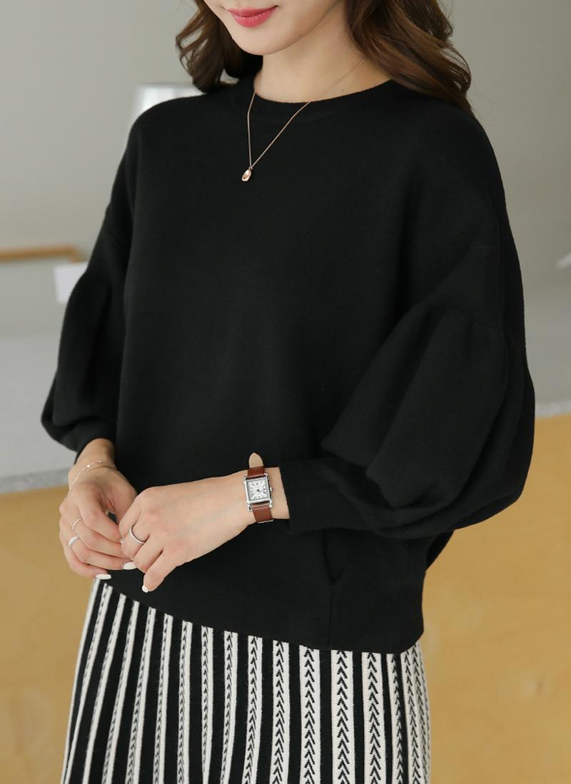 パフスリーブニット