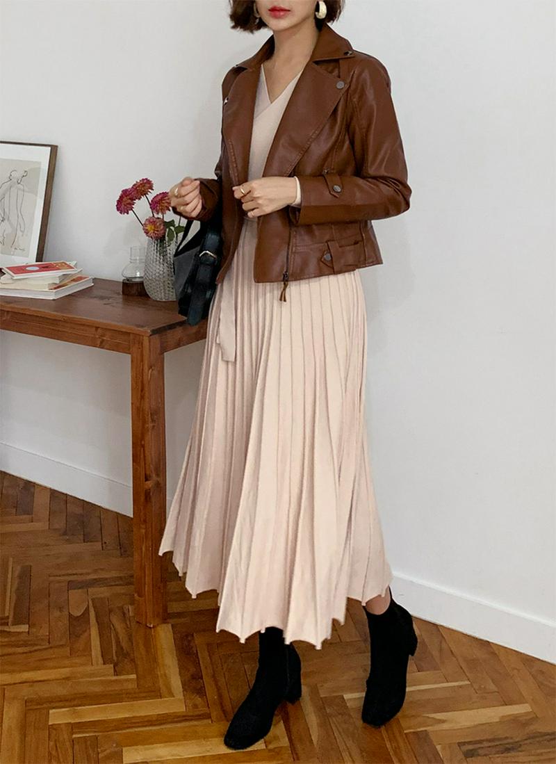 レザーライクジャケット・全2色