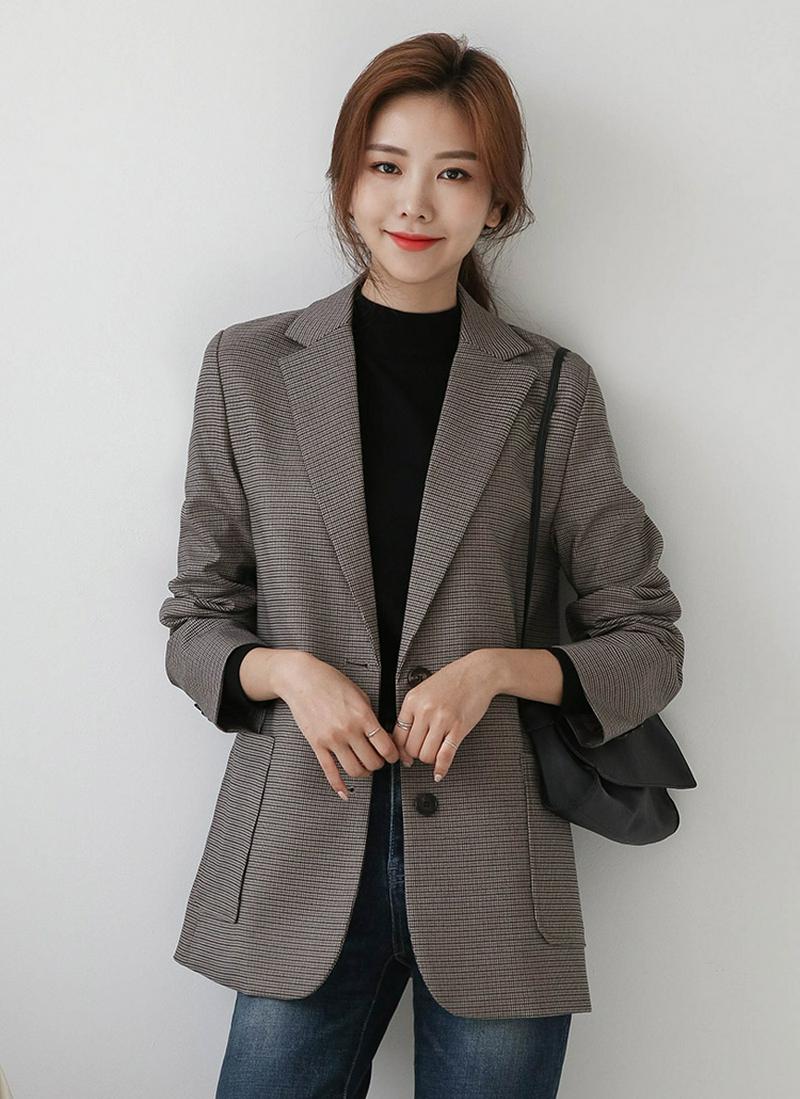 ハウンドトゥースチェックジャケット