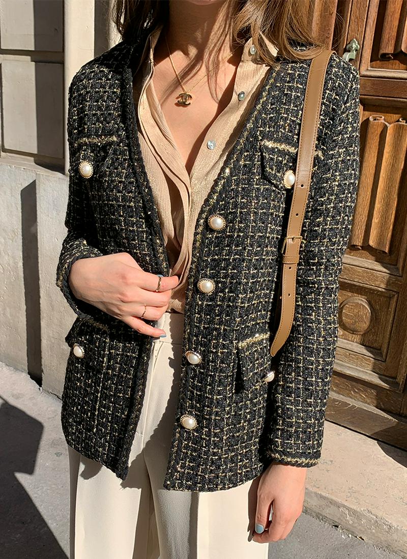 ツイードノーカラージャケット