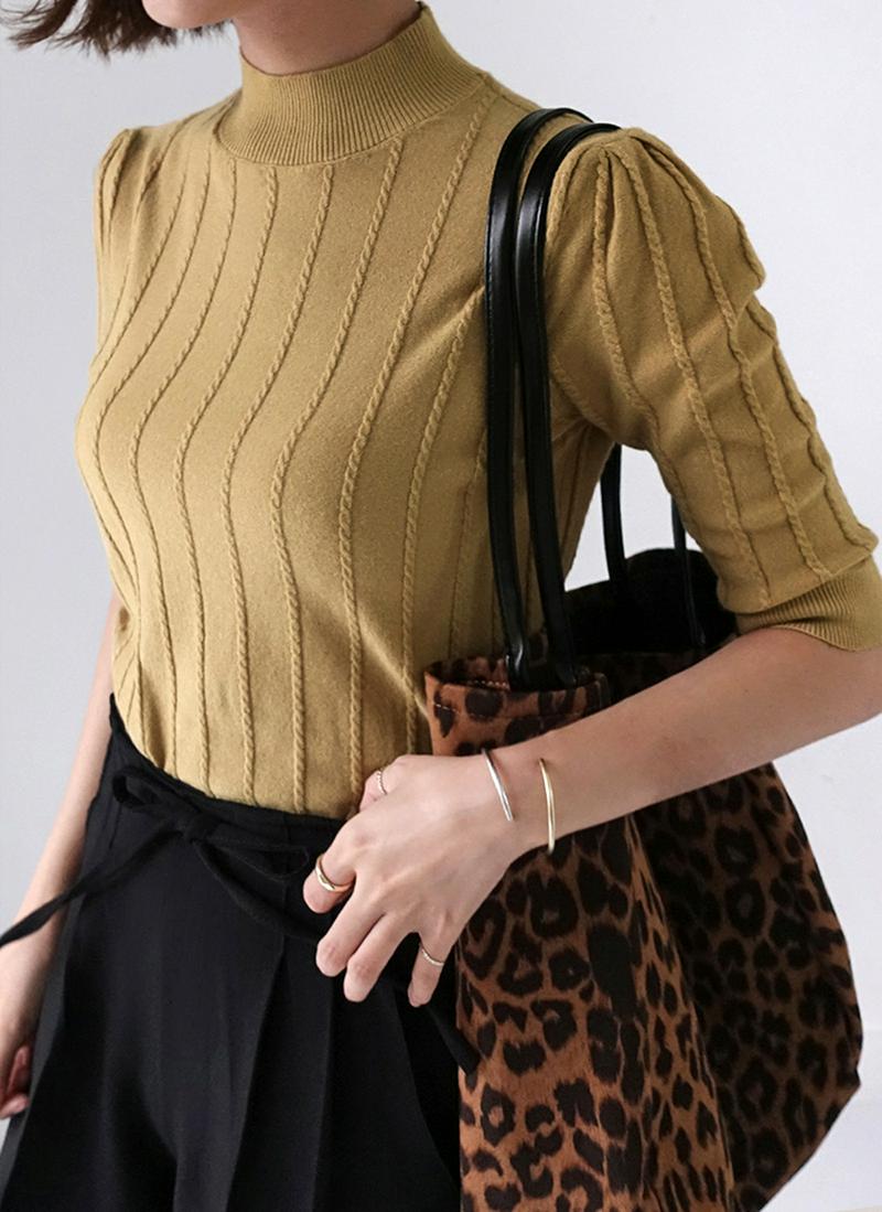 ハーフネックツイストニット・全2色