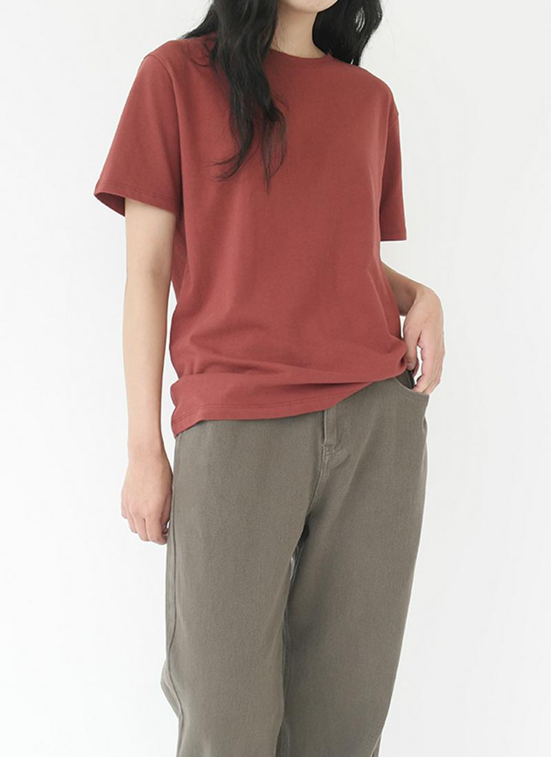 ソリッドコットンTシャツ