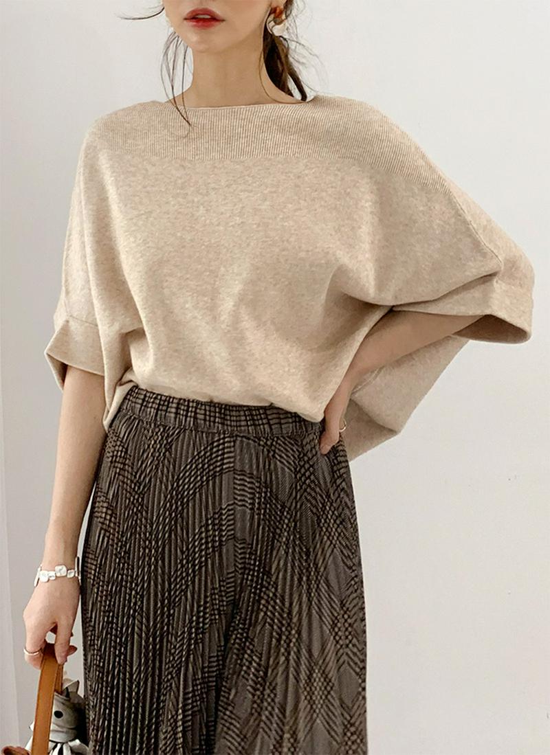 ロールアップスリーブニット・全6色