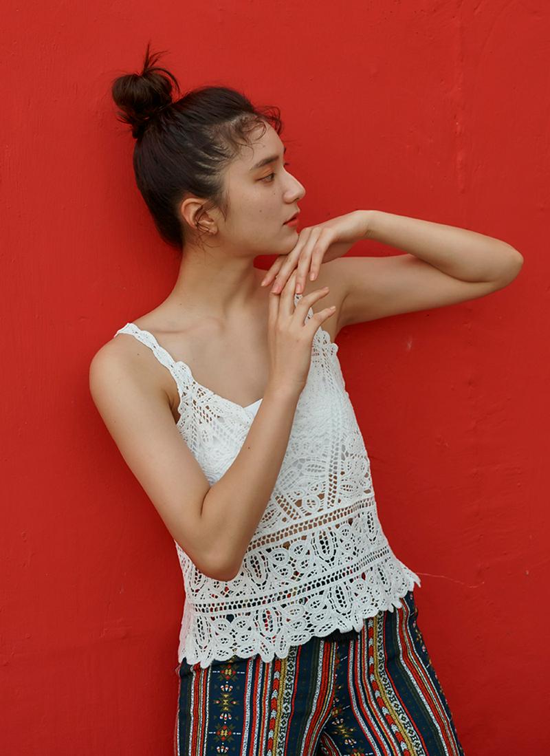 レースニットスリーブレス