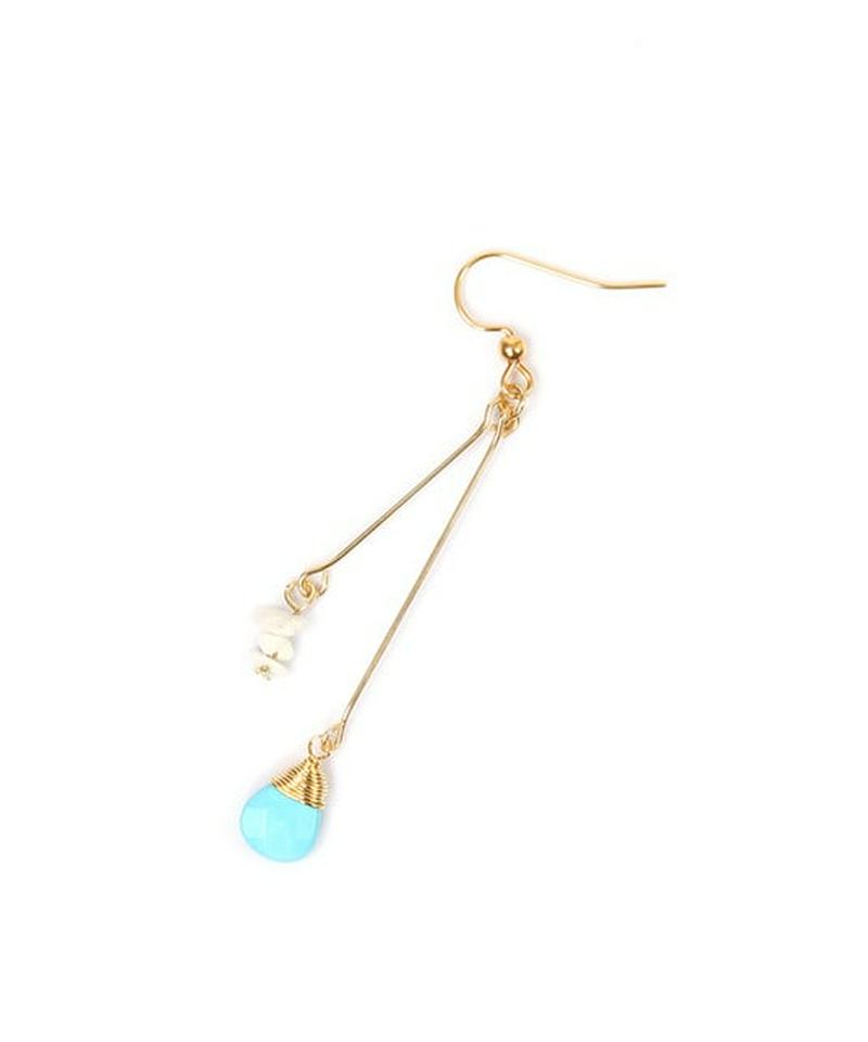 K14GF ターコイズ×サザレハウライトピアス