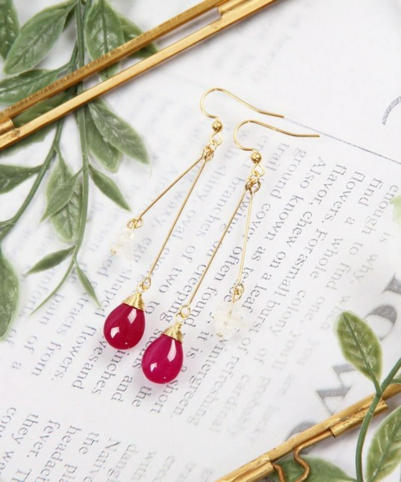 K14GF パープルジェイド×サザレムーンストーンピアス