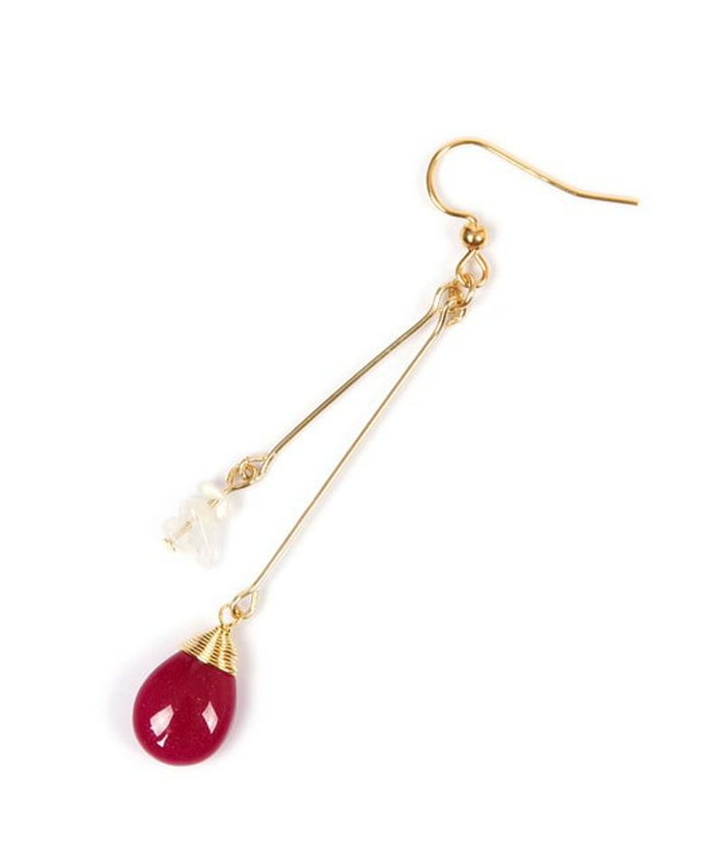 K14GF パープルジェイド×サザレムーンストーンピアス