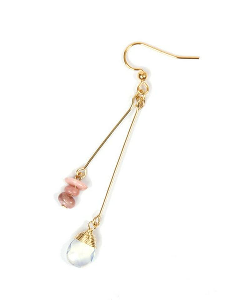 K14GF ムーンストーン×サザレロードクロサイトピアス