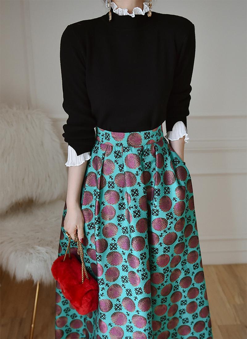 フリルレイヤードニット