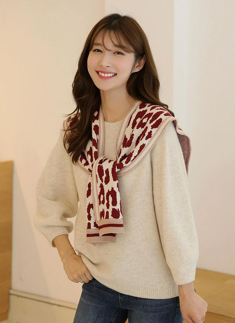 レオパードニットショール