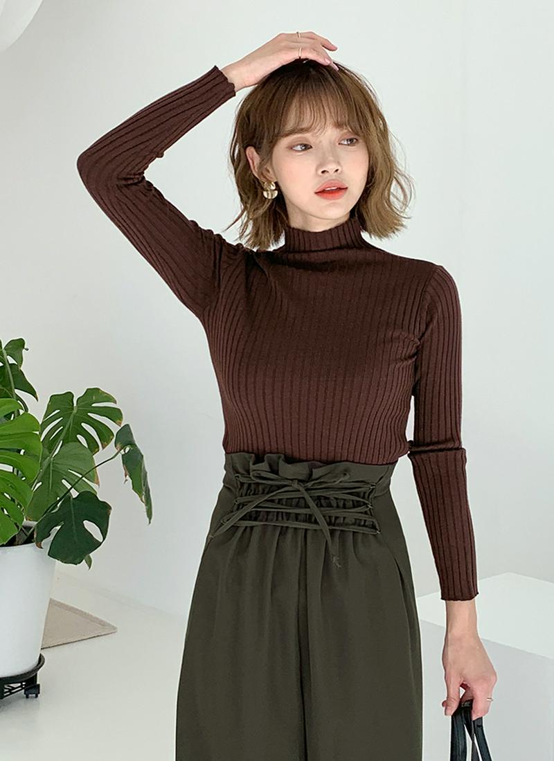 ハイネックリブニット・全5色