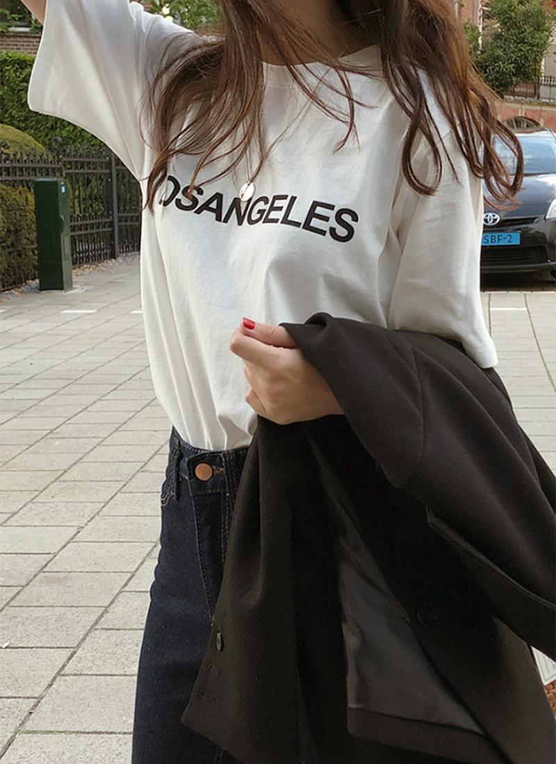 LOSANGELESレタリングTシャツ