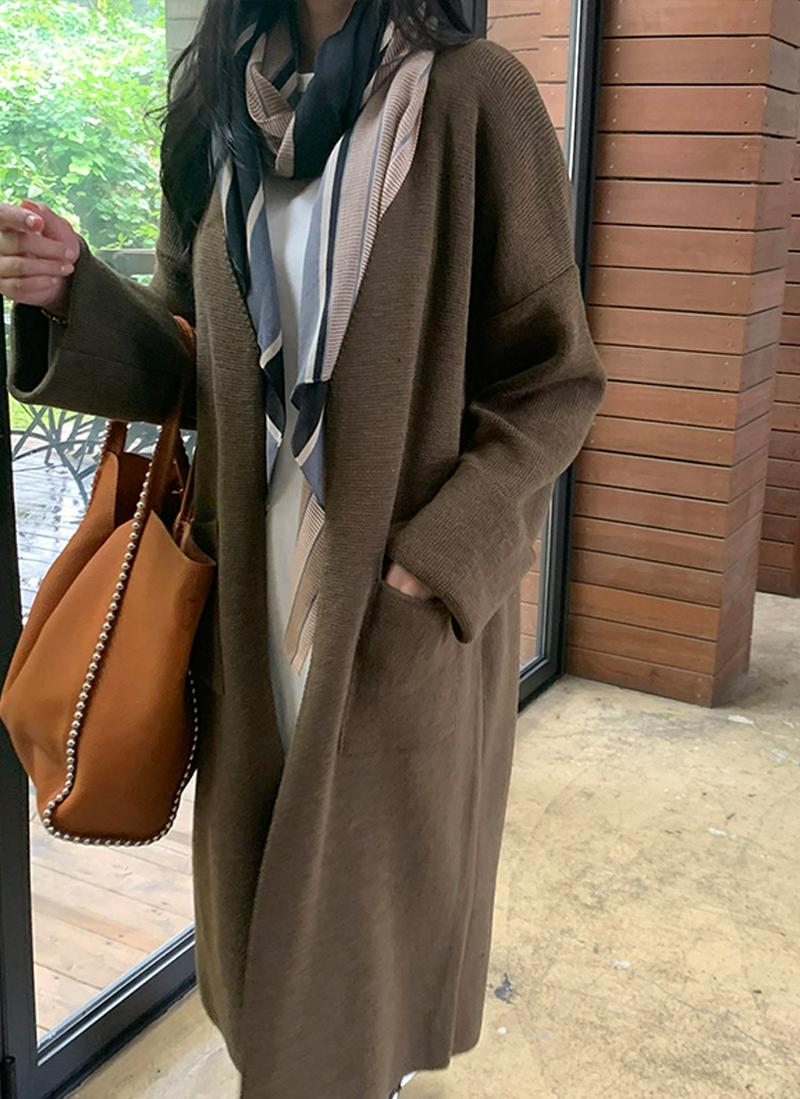 ストラップ付ロングカーディガン