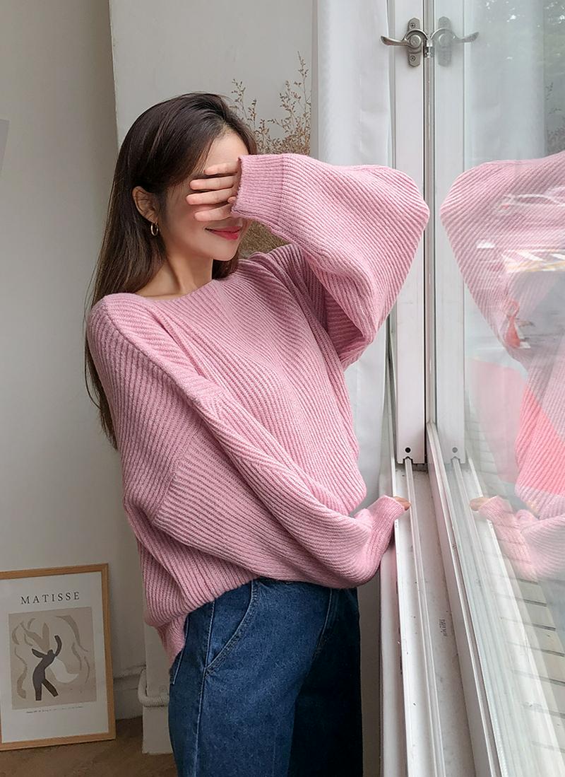 袖ボリュームニット