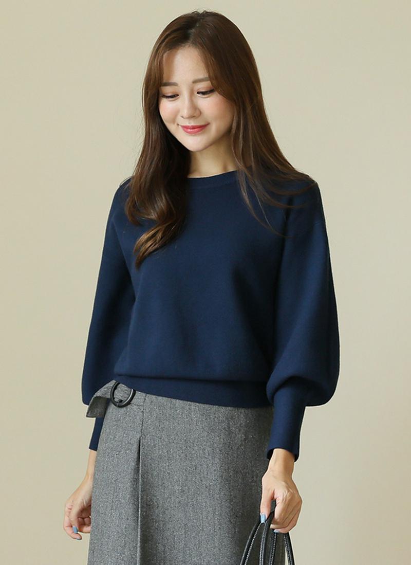 パフスリーブニット