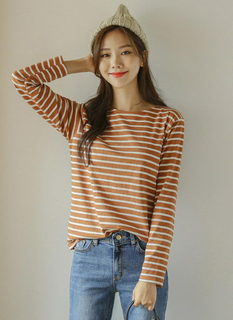 ベーシックボーダーロングTシャツ