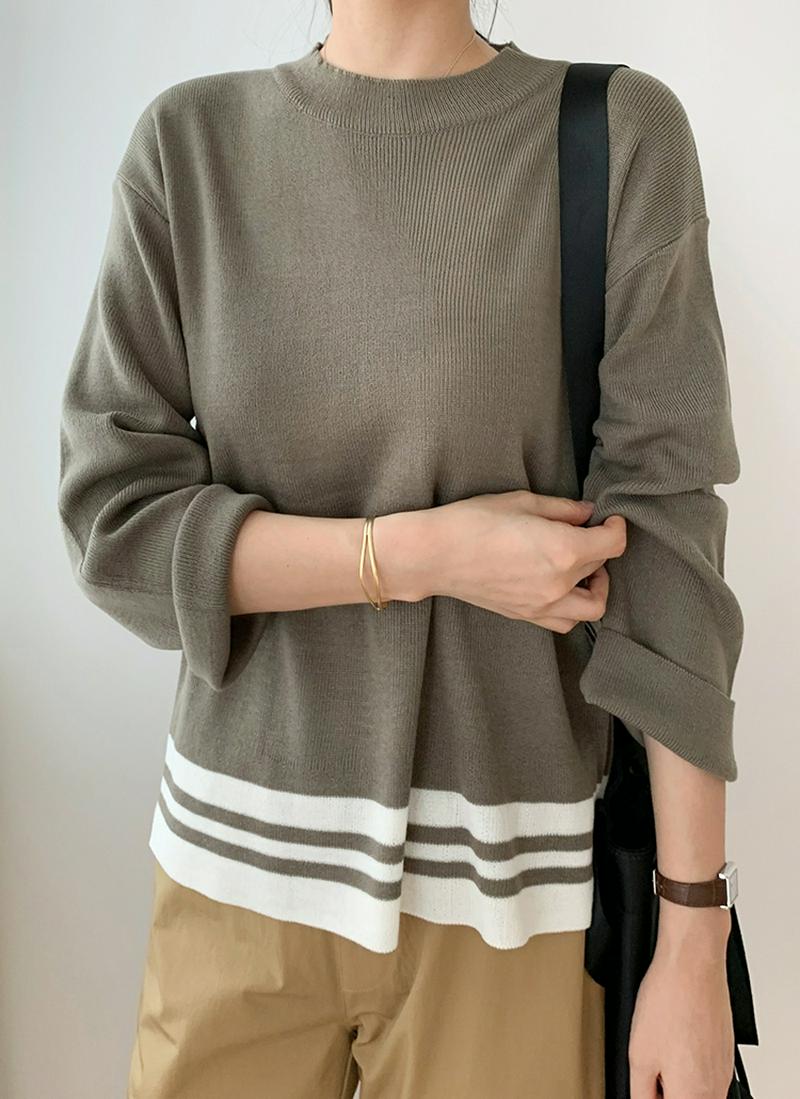 配色ヘムニット・全5色