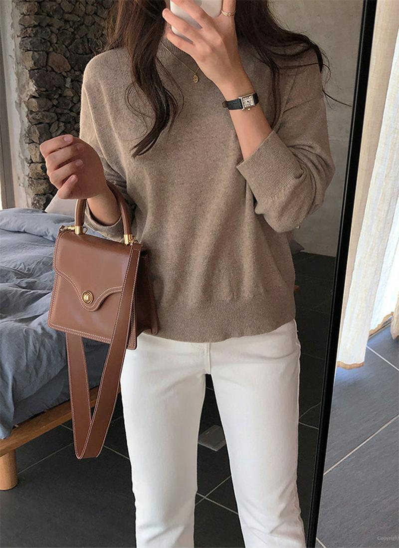 ウールミックスラウンドニット