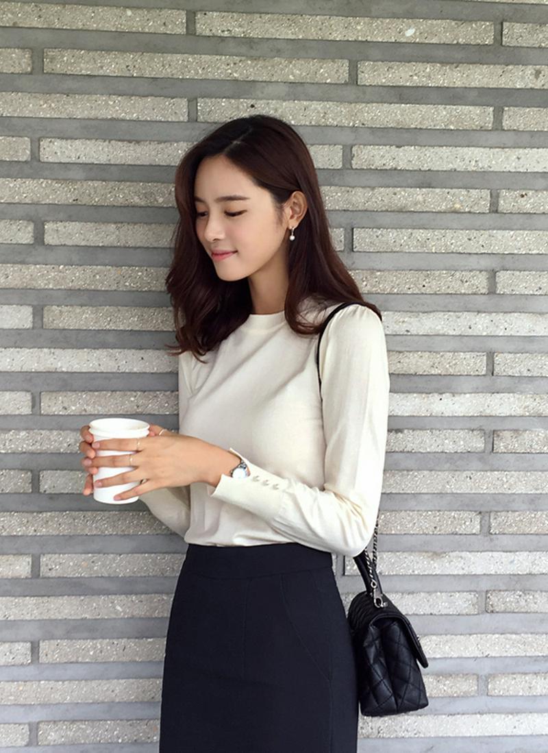 パールボタンニット