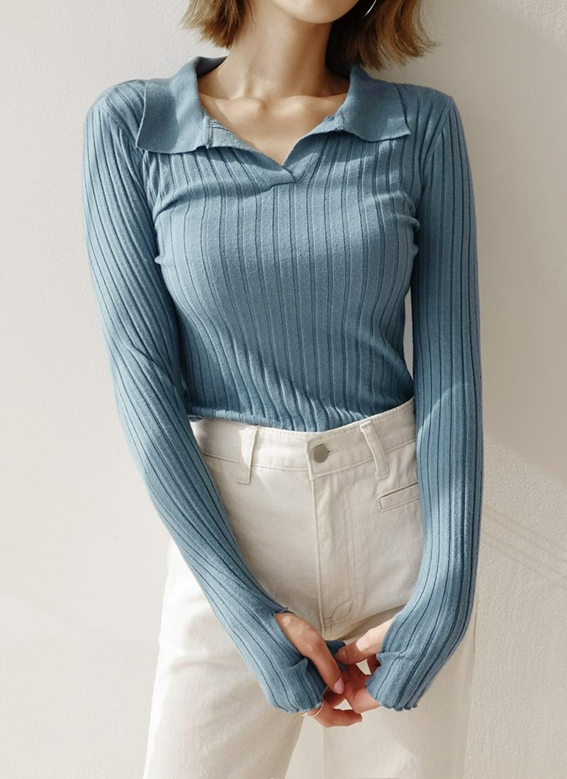 カラースリムリブニット・全4色