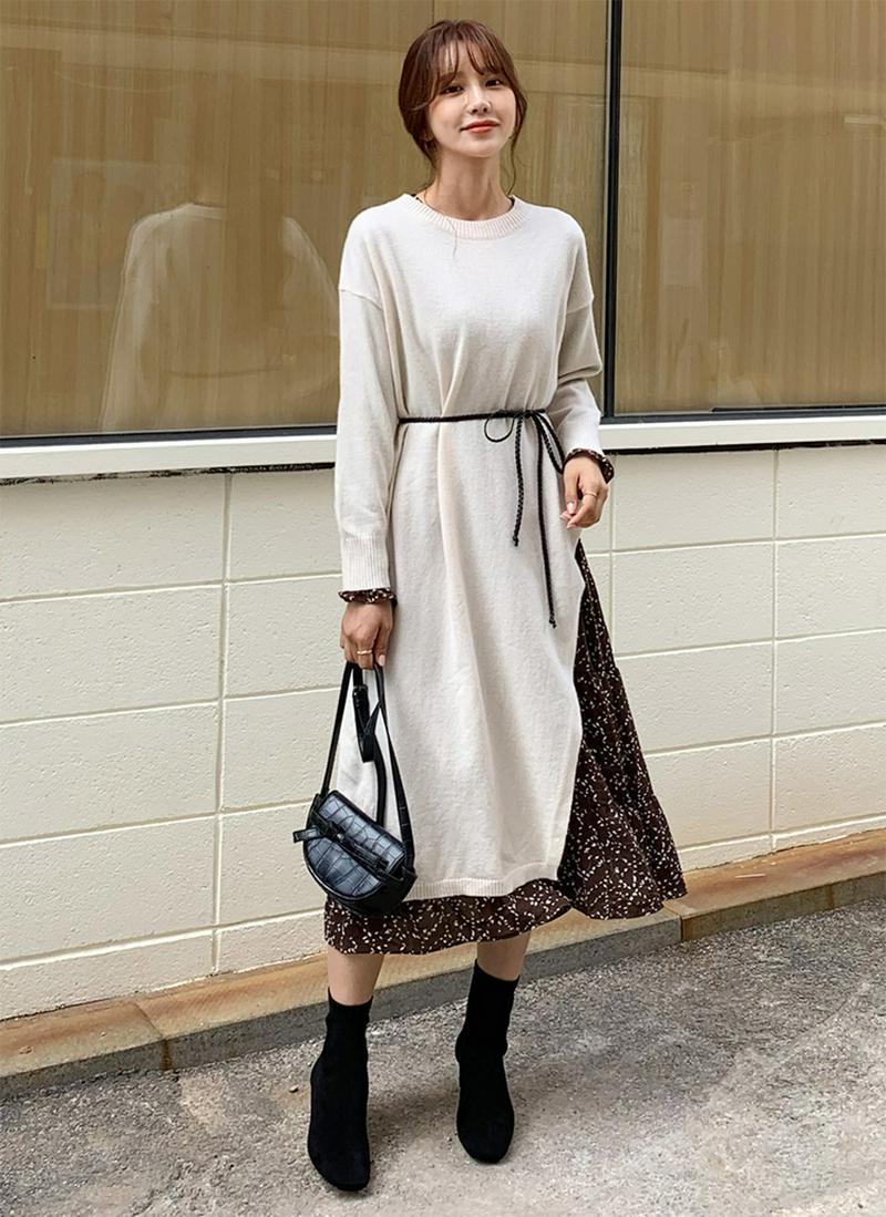 ボタンスリットロングニット・全4色