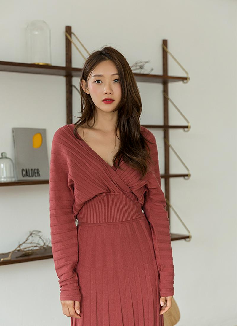 カシュクールリブニット